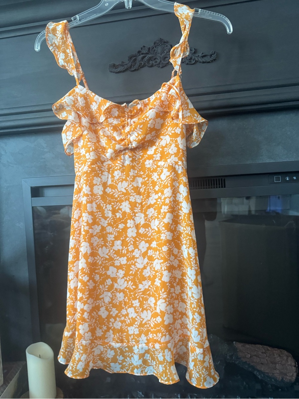 Sunlit Yellow Floral Ruffle Mini Dress